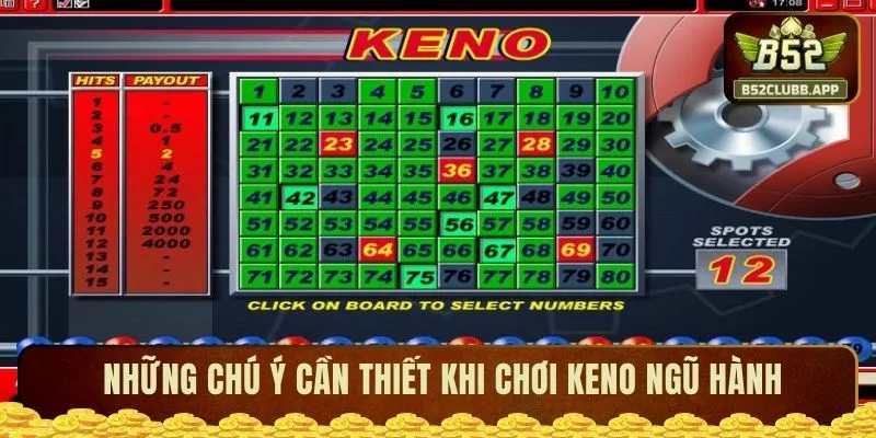 Những chú ý cần thiết khi chơi keno ngũ hành